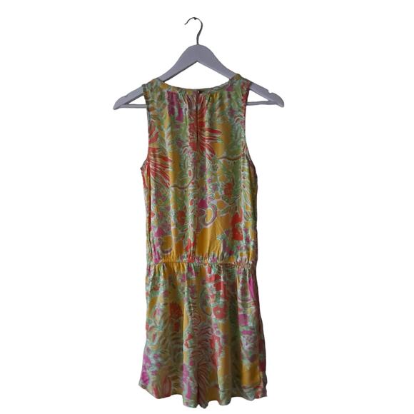 Lilly Pulitzer Challis Romper Sleeveless Floral Happy Place Yellow Women Size XS - Picture 3 of 16